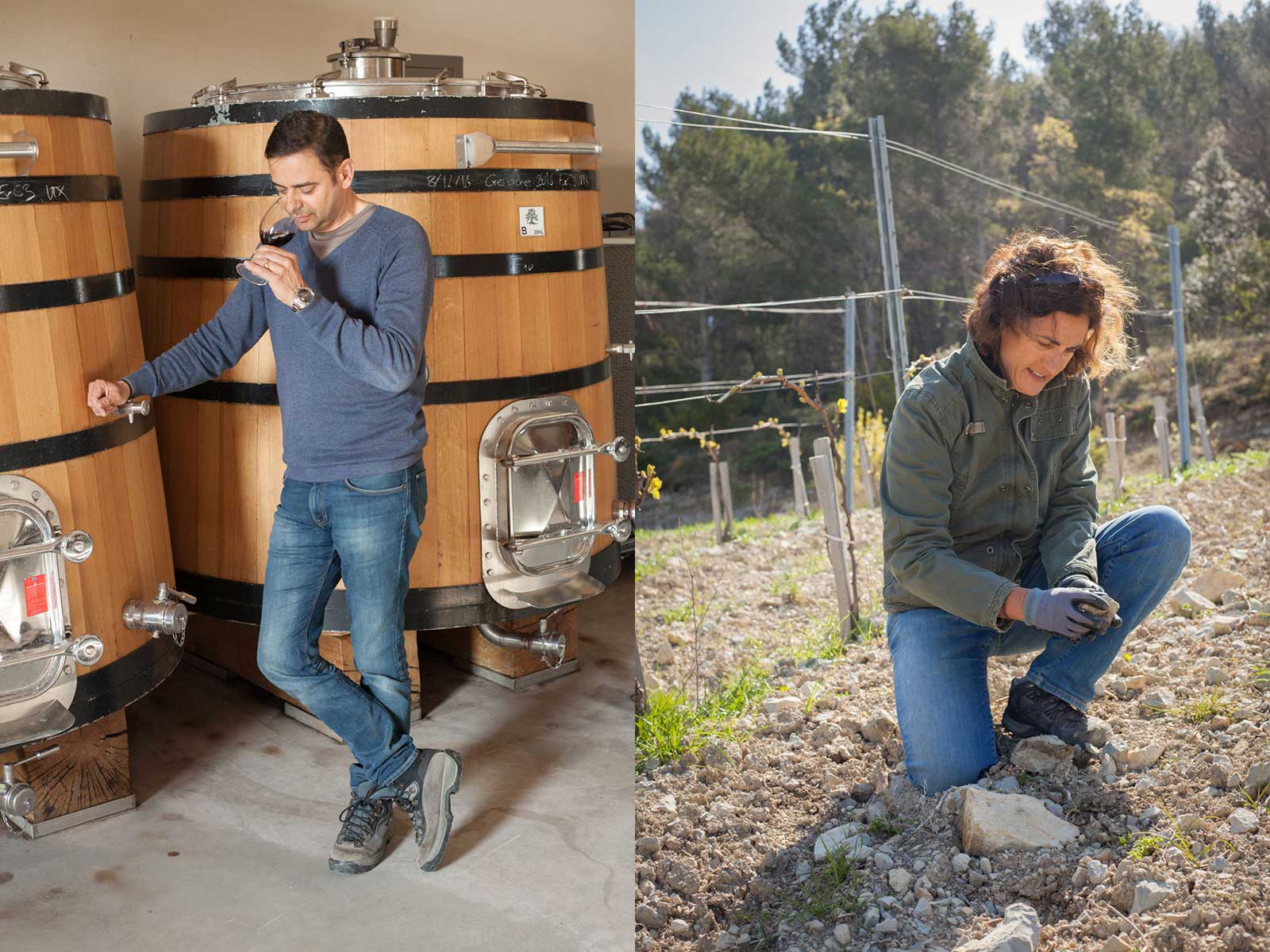 Winemaker Jean-Louis Gallucci and his wife, vineyard manager Bénédicte Gallucci. Bénédicte’s brother is estate founder Xavier Rolet. ©Kevin Day / Opening a Bottle