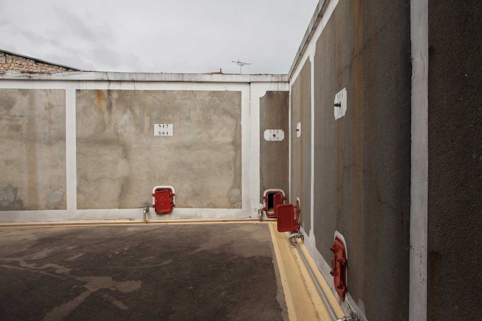 Fermentation tanks at Cognac Lhéraud. ©Kevin Day/Opening a Bottle