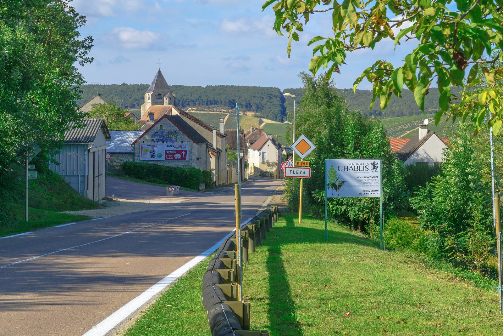 The village Fleys in Chablis, where Charly Nicolle's winery is located.