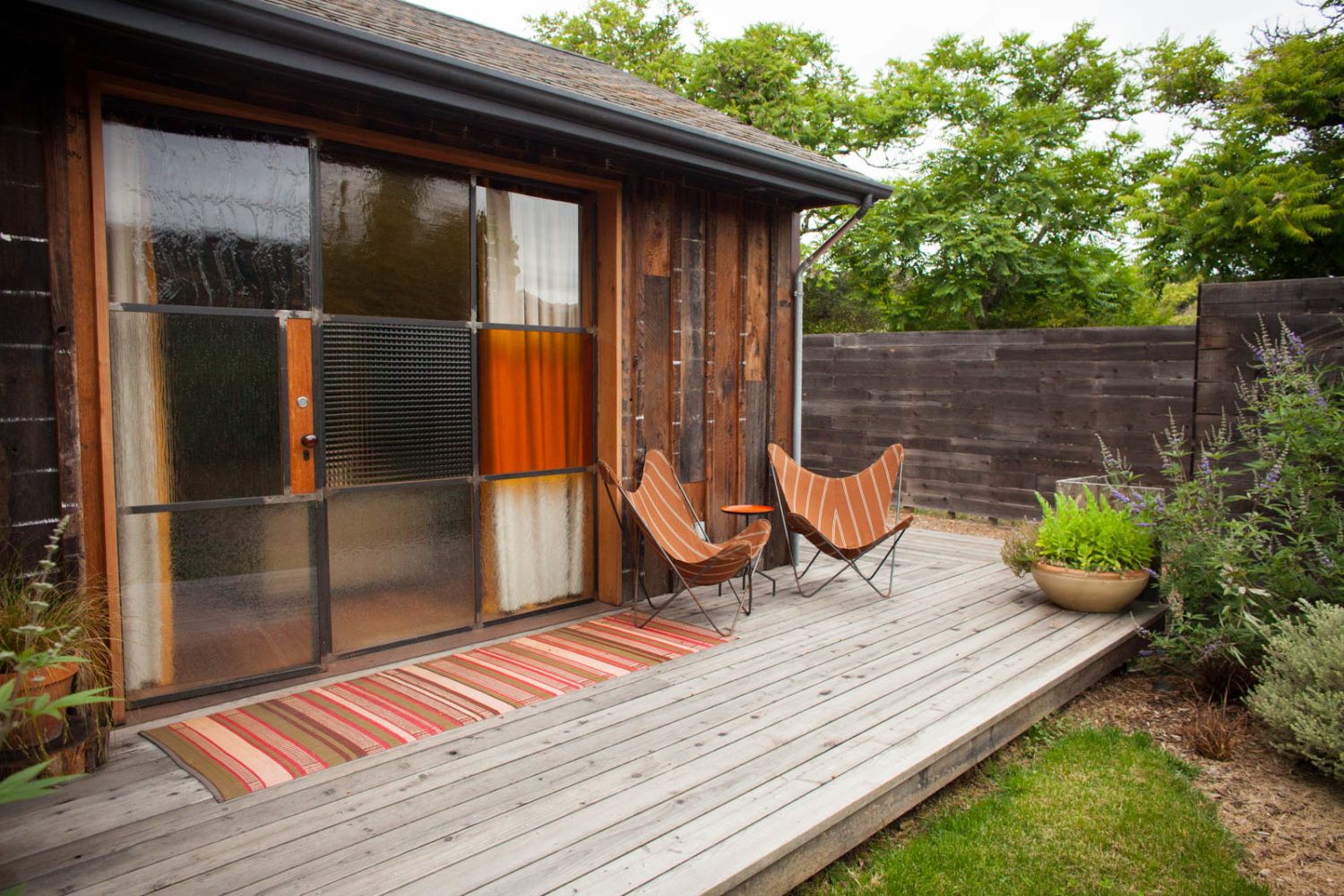 Front porch of a cottage, The Boonville Hotel, Boonville, California