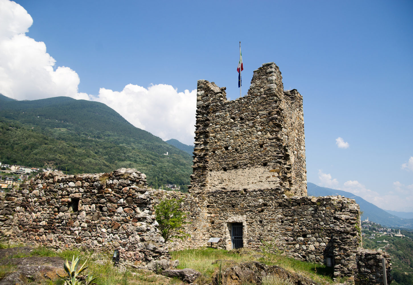 Medeival attraction in italy of old castle ruins