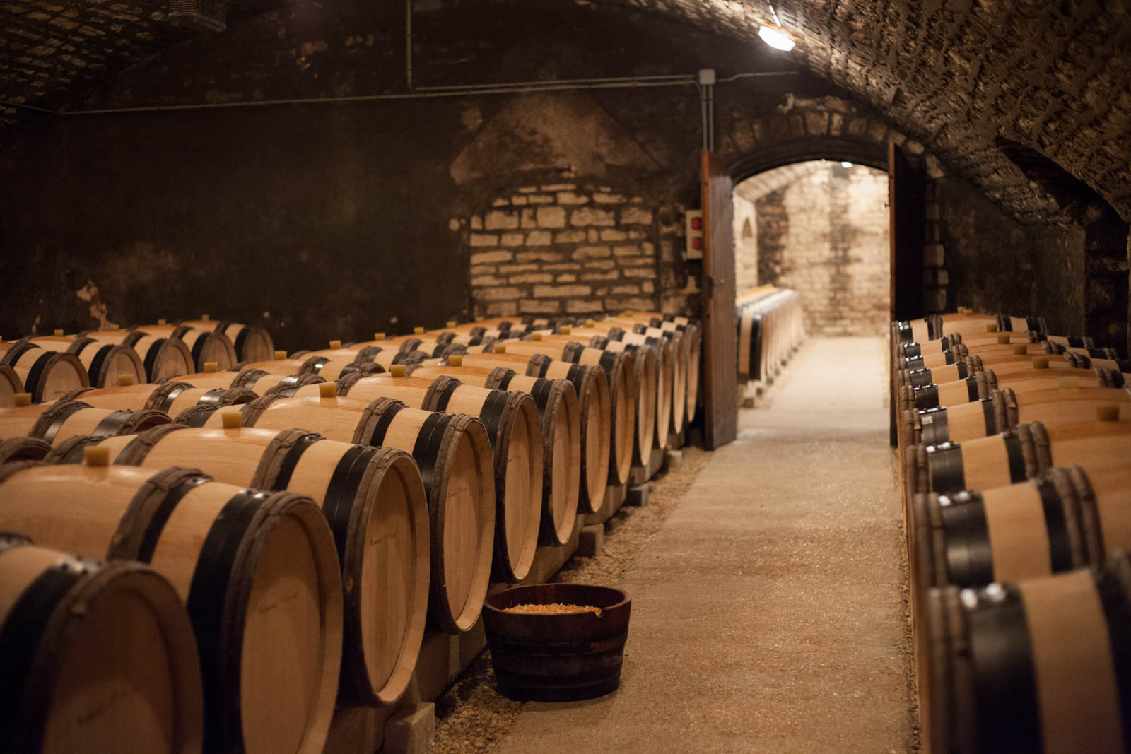 In the second of three rooms in the cellar, the wines from Romanée-St-Vivant, Grands Echézeaux and Richebourgh Grand Cru rest. ©Kevin Day / Opening a Bottle