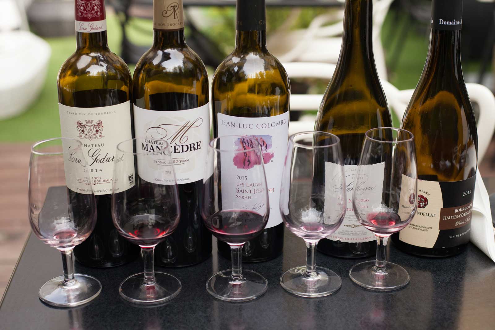 The after-effects of a blind wine tasting at Le Boutique Hotel. ©Kevin Day / Opening a Bottle