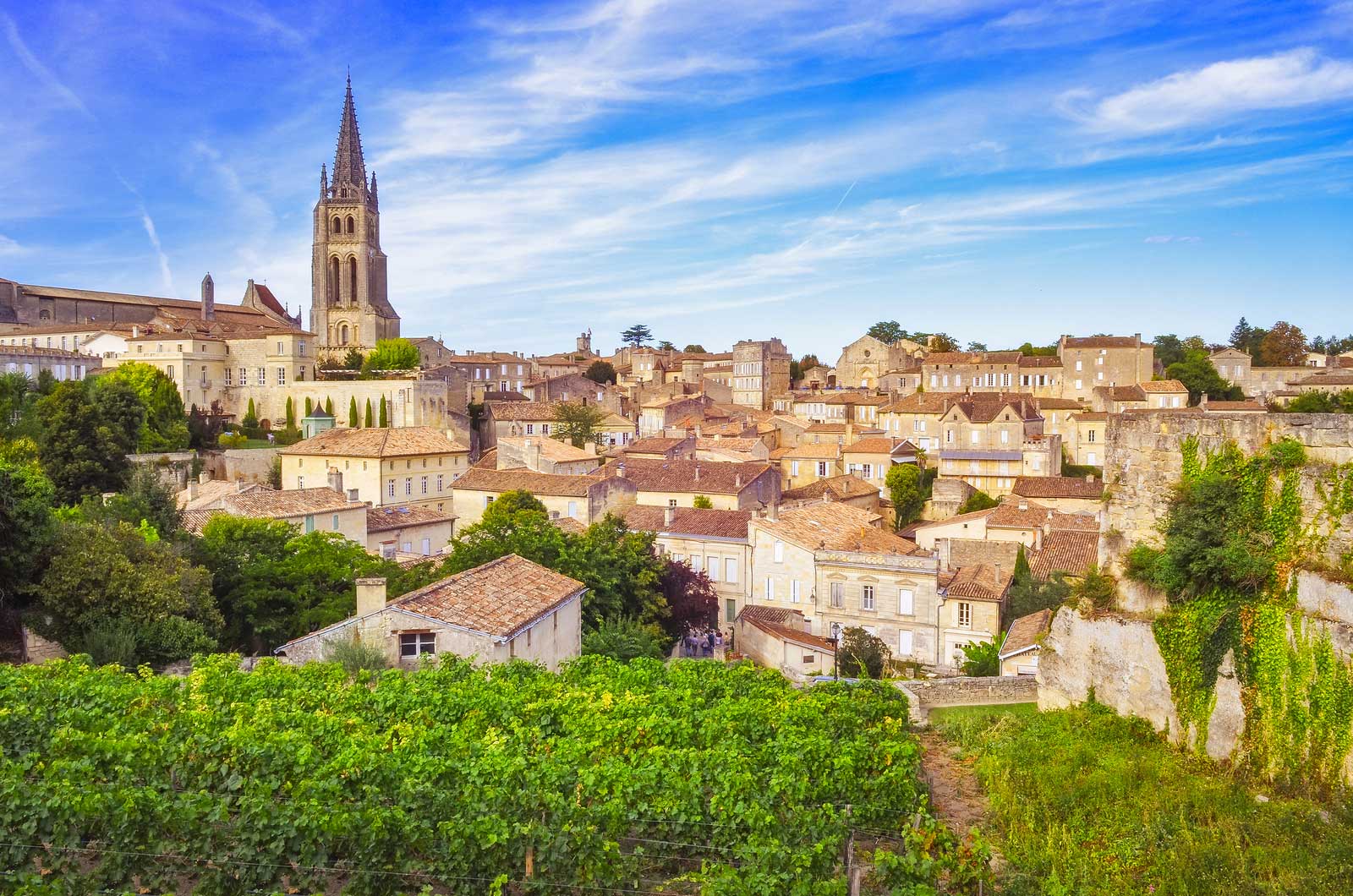 The town of Saint-Émilion in the Bordeaux wine region, an UNESCO World Heritage site.