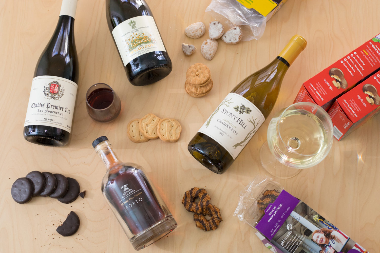 Girl Scout Cookies and Wine ©Kevin Day/Opening a Bottle