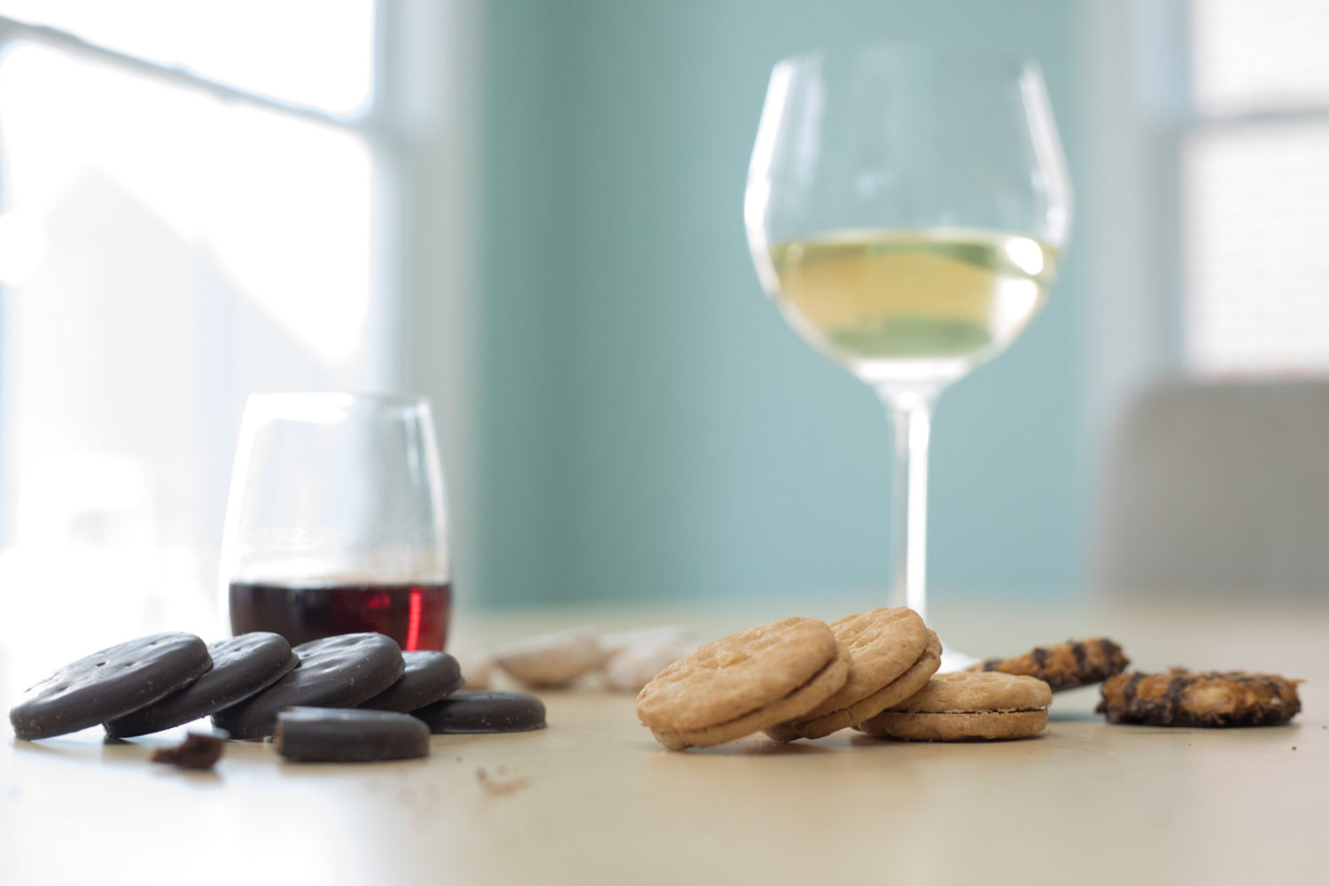 Girl Scout Cookies and Wine ©Kevin Day/Opening a Bottle