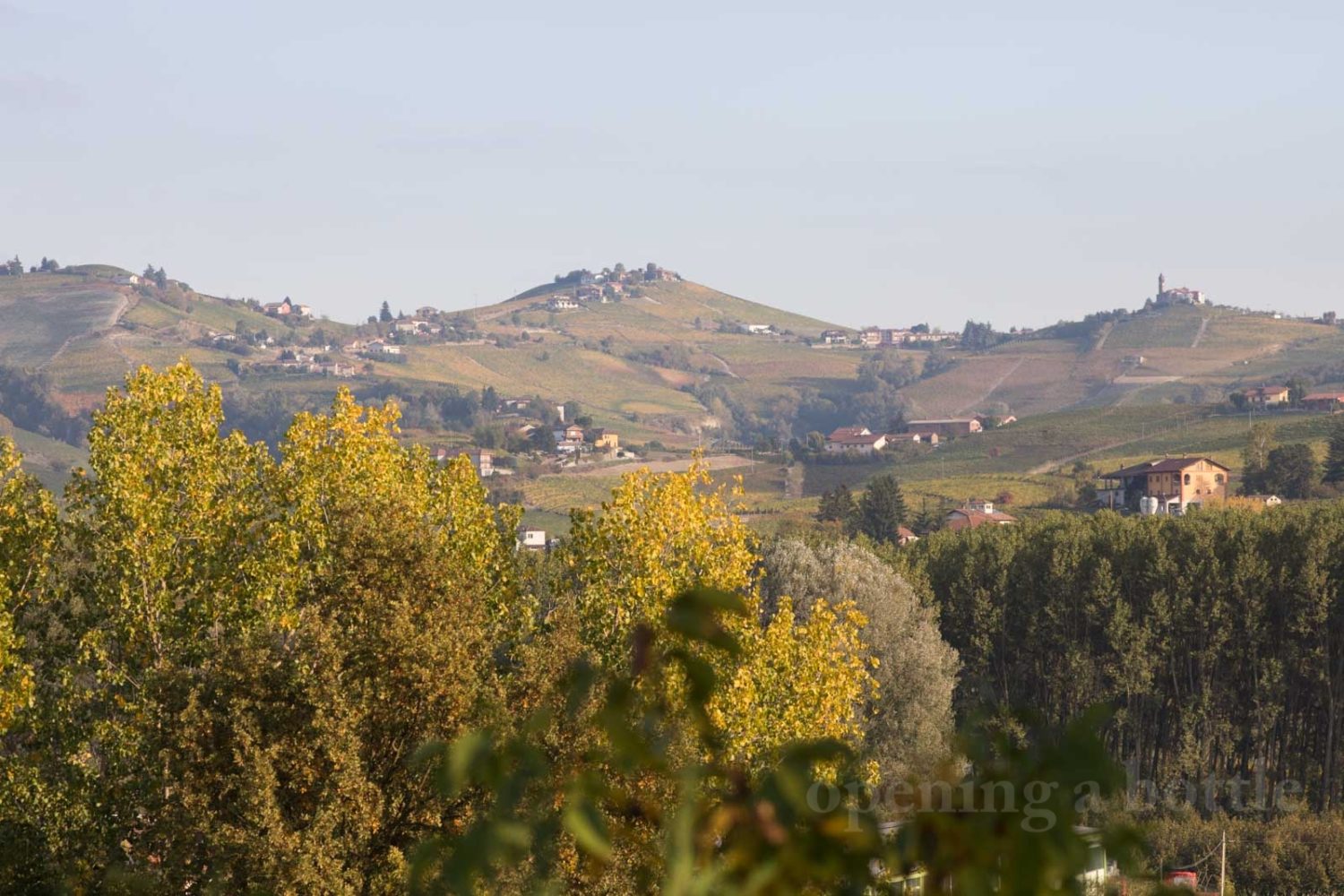 Our view of the Barbaresco hills from our little Langhe hideaway. ©Kevin Day/Opening a Bottle