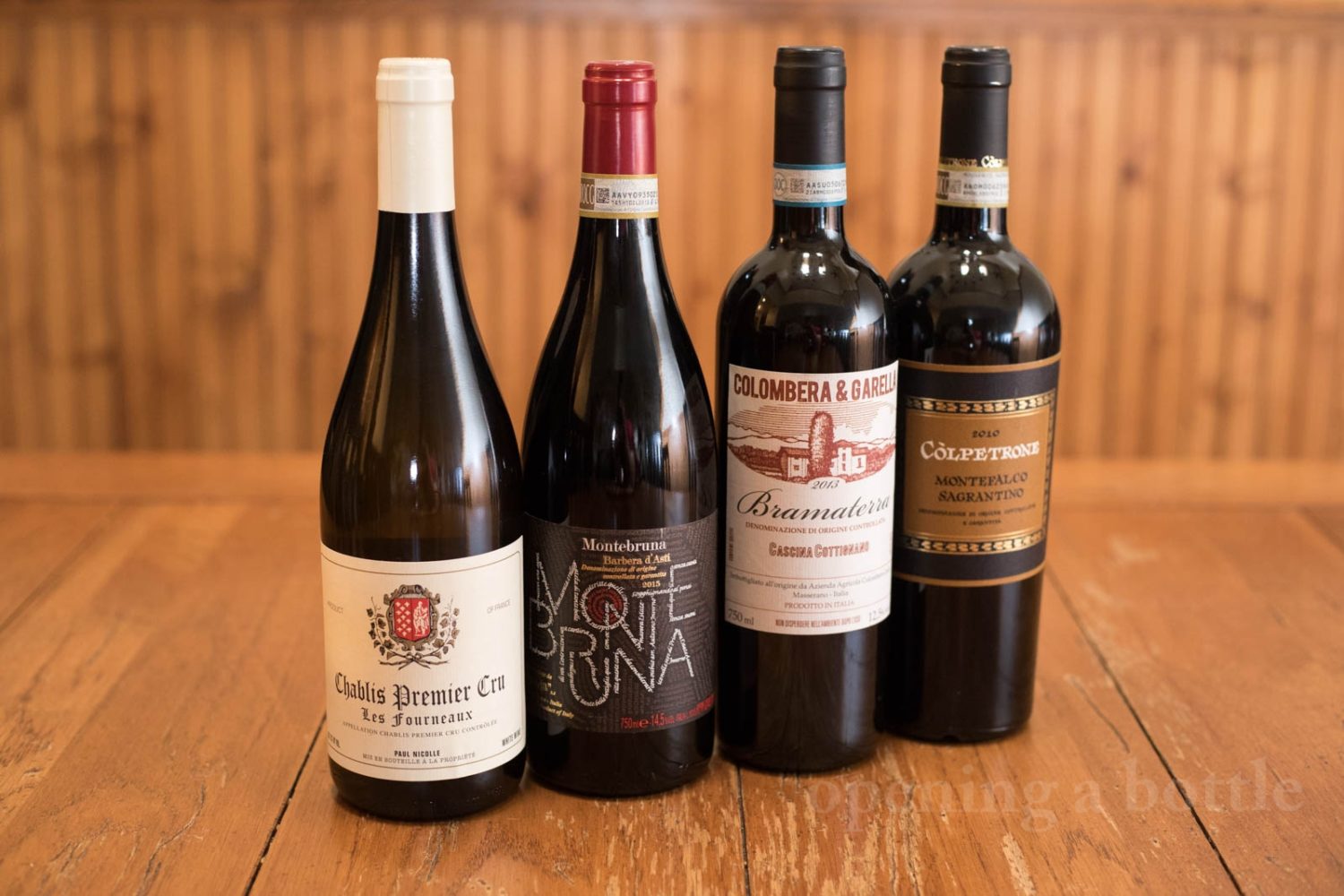 Chablis, Barbera d'Asti, Bramaterra and Montefalco Sangratino. ©Kevin Day/Opening a Bottle