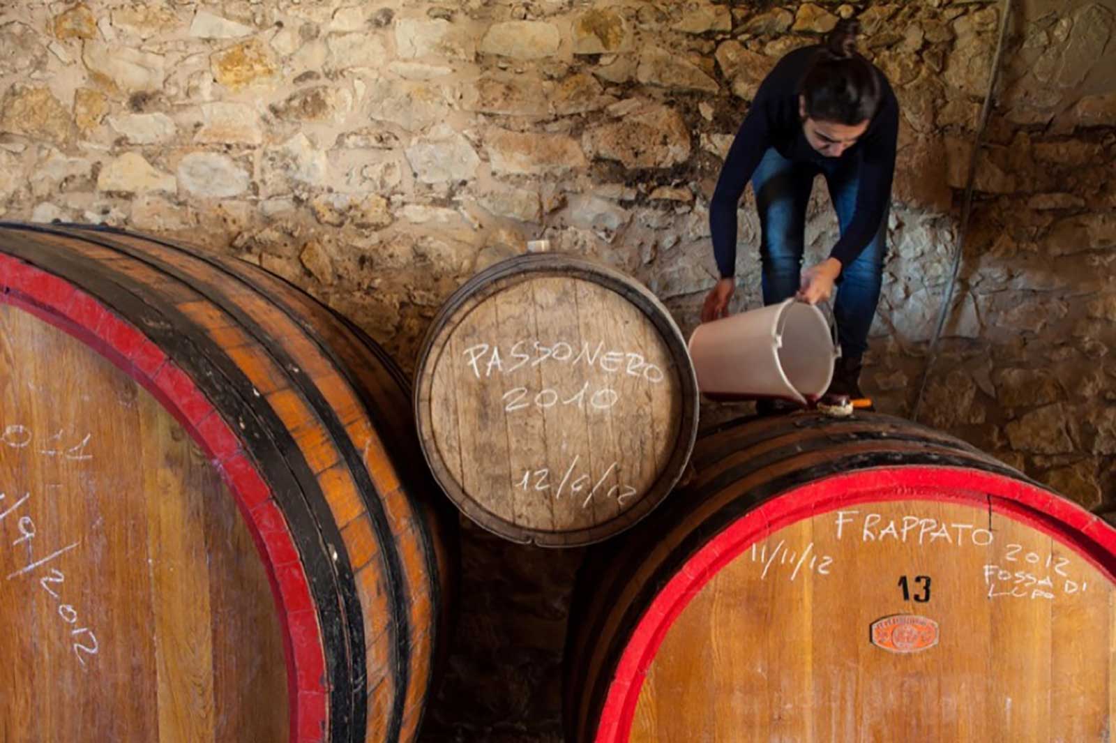 Arianna Occhipinti in her winery. ©Azienda Agricola Arianna Occhipinti