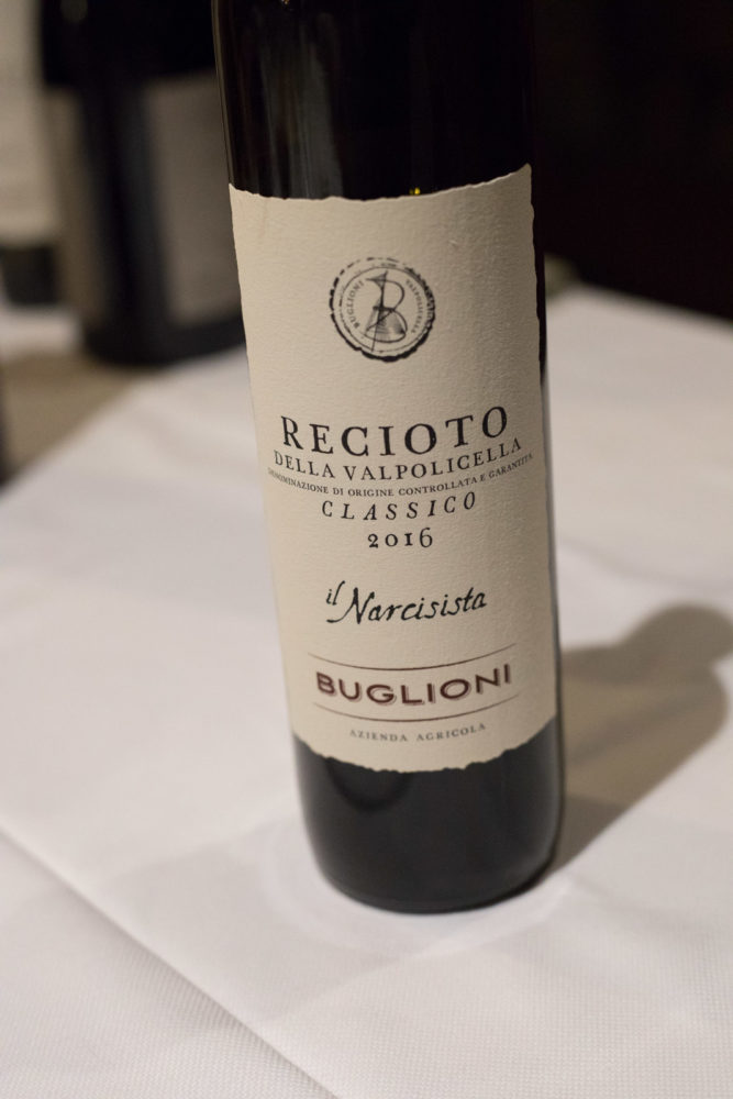 Buglioni's luscious Recioto is called "il Narcisista." ©Kevin Day/Opening a Bottle