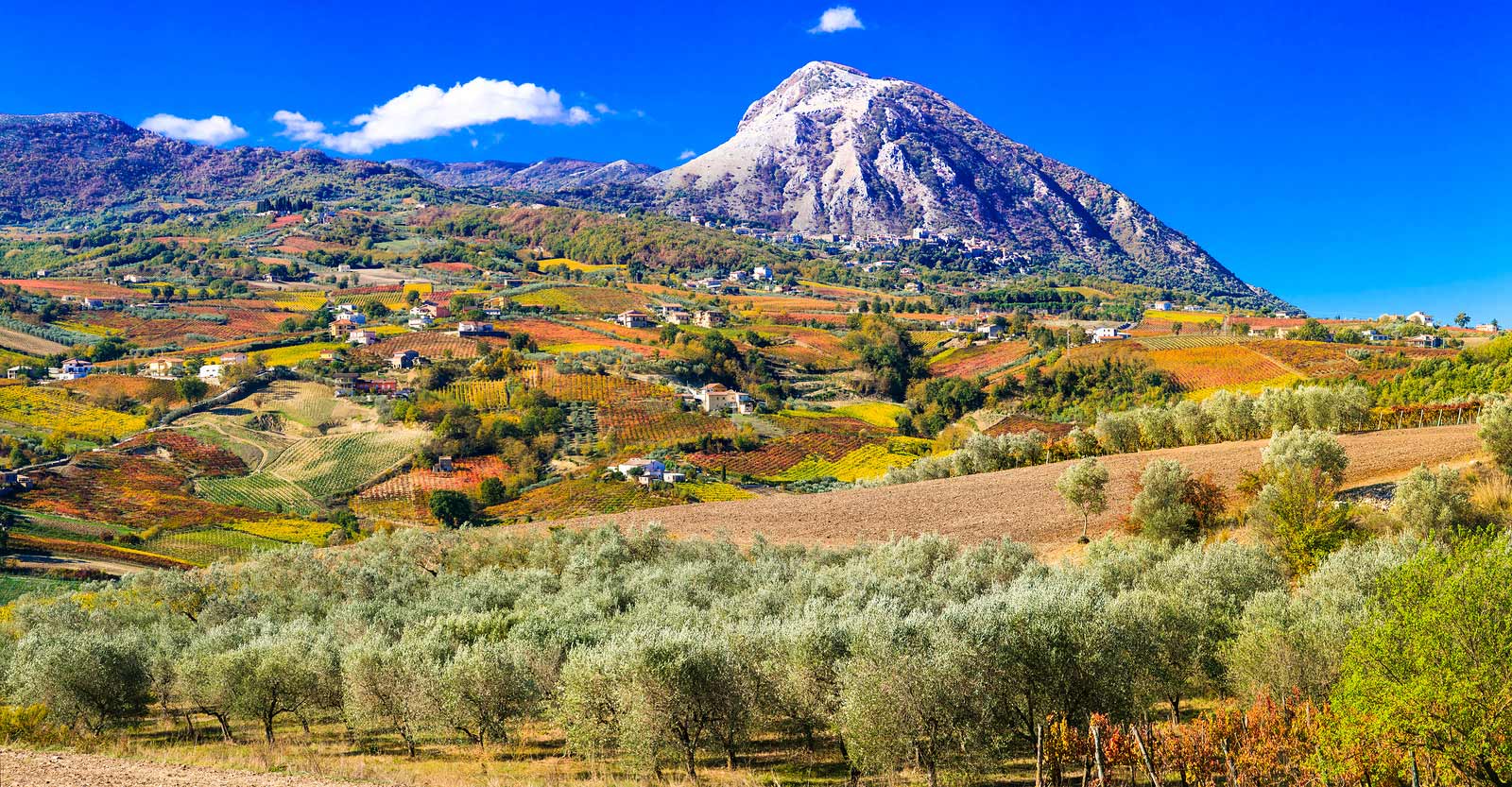 The spectacular landscape of Benevento province in Campania, Italy.