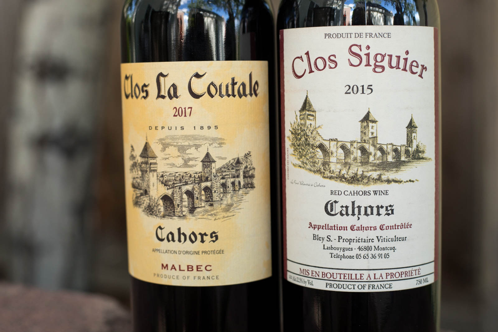 2017 Clos de Coutale Cahors and the 2015 Clos Siguier Cahors — both Malbecs from the same region, but both very different. ©Kevin Day/Opening a Bottle