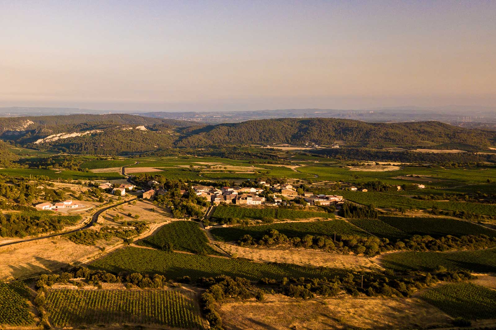 An overview of eastern Minervois near Cazelles, France. ©Domaine Anne Gros & Jean-Paul Tollot