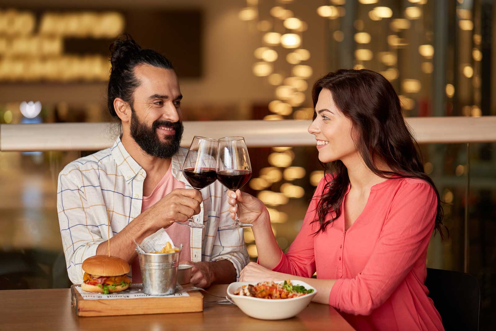 Wait, wasn't there a different dude in this shot earlier? So this is some sort of speed-dating situation where the couples can't touch the food or drink the wine?