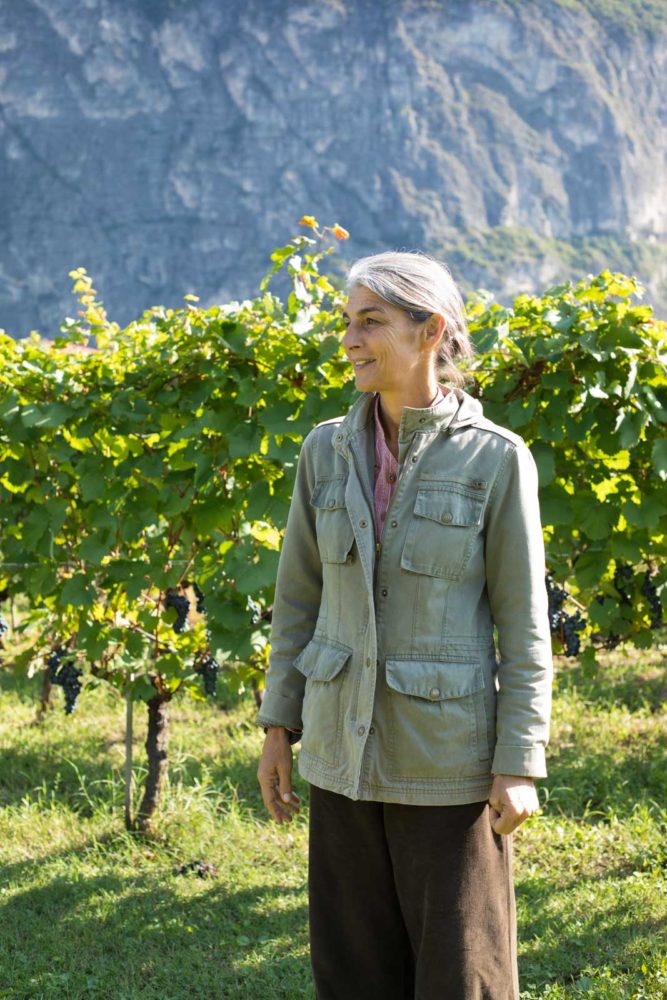 Elisabetta Foradori in her "forest of grapes" in Mezzolombardo, Italy. ©Kevin Day/Opening a Bottle