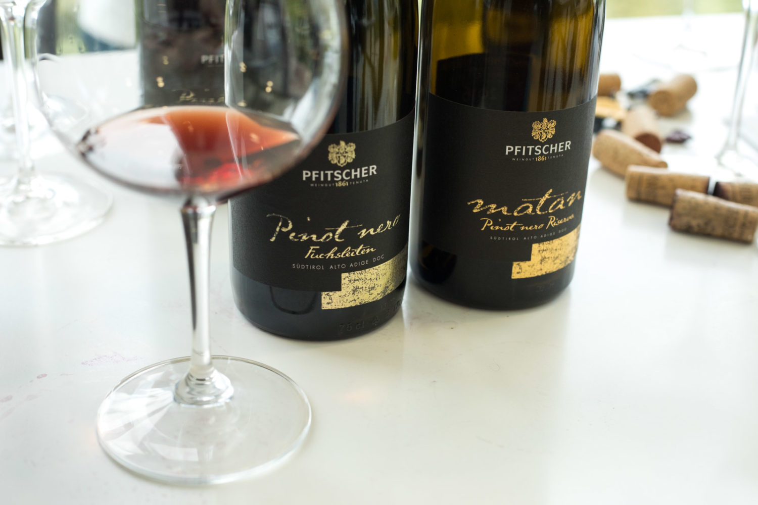 Pfitscher's range of Pinot Noir. ©Kevin Day/Opening a Bottle