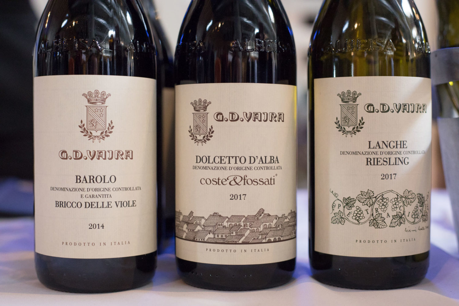 The wines of GD Vajra. ©Kevin Day/Opening a Bottle