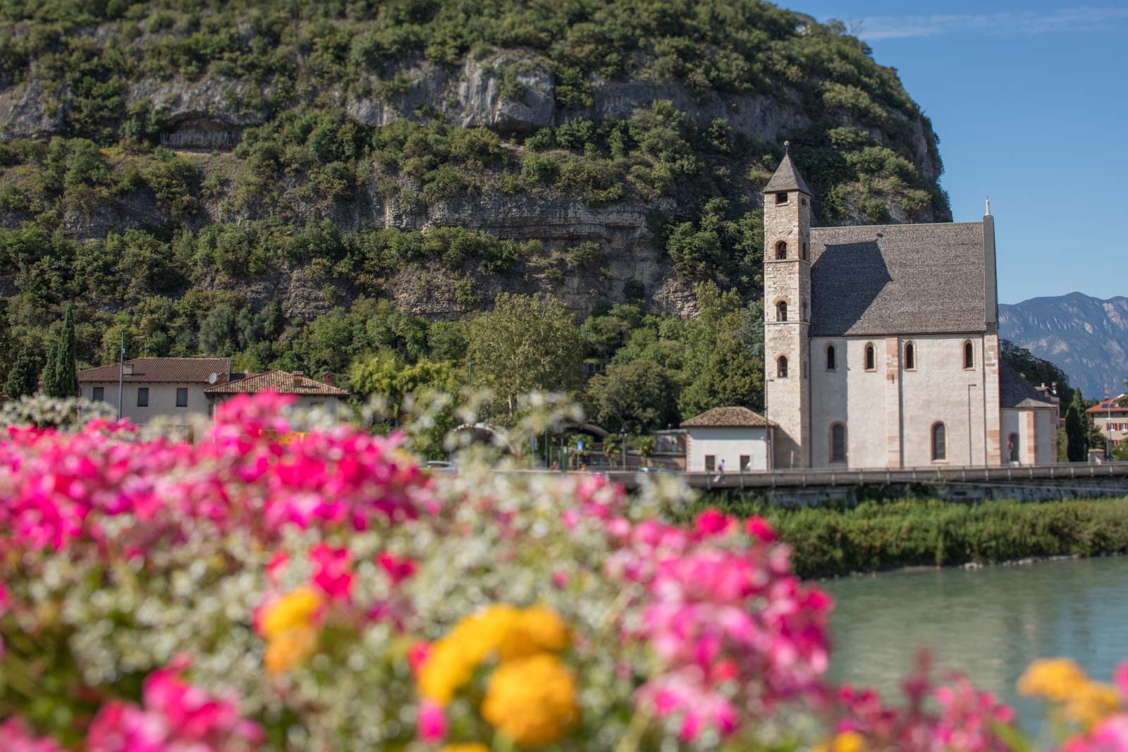 Chiesa di Sant'Apollinare along the Adige River in Trento, Italy ... one of many pleasant sights. ©Kevin Day/Opening a Bottle