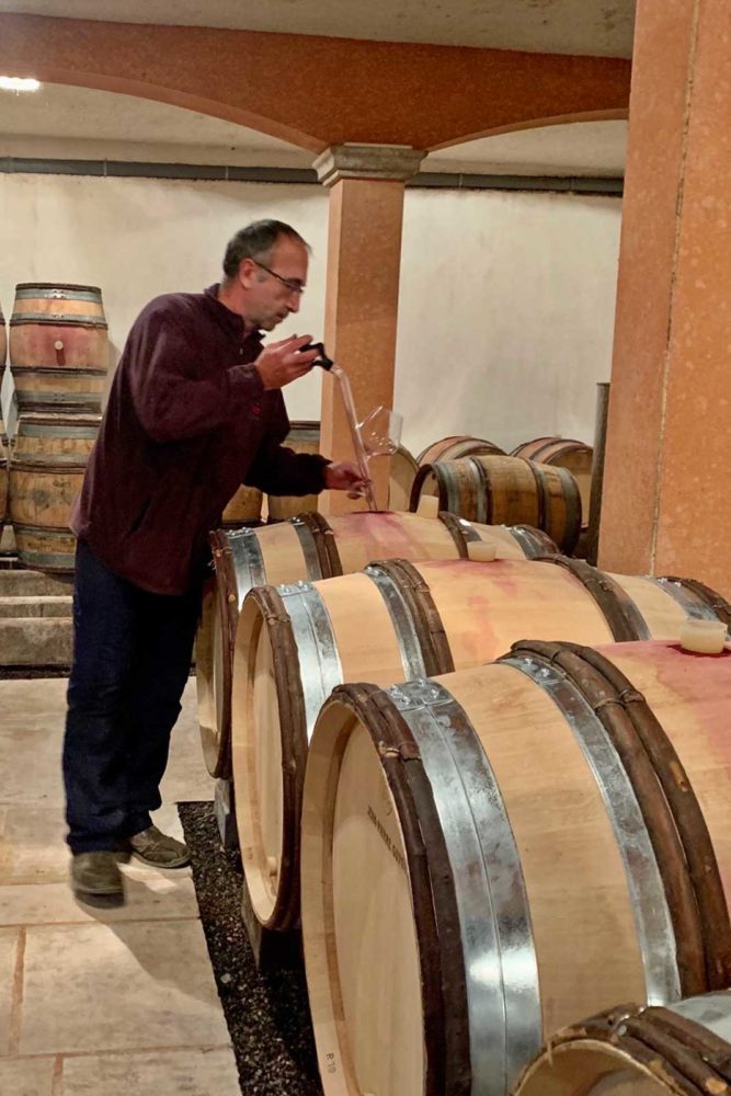 Winemaker Jean-Pierre Guyon in his cellar. ©Weygandt-Metzler