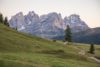 A dusk view of San Martino, a mountain complex in the Trentino Dolomites. ©Kevin Day/Opening a Bottle