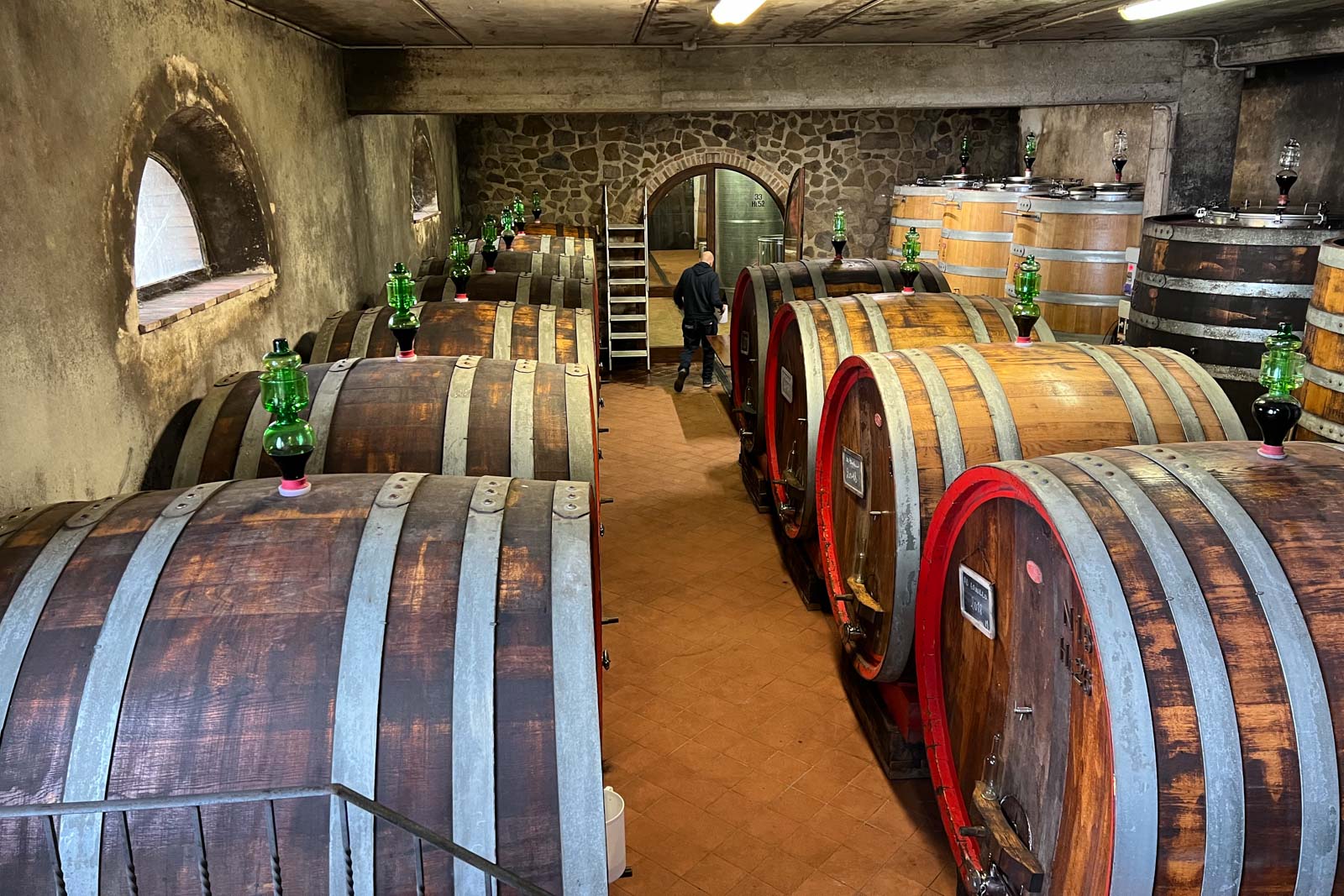 Inside the cellar of Il Marroneto. ©Kevin Day/Opening a Bottle