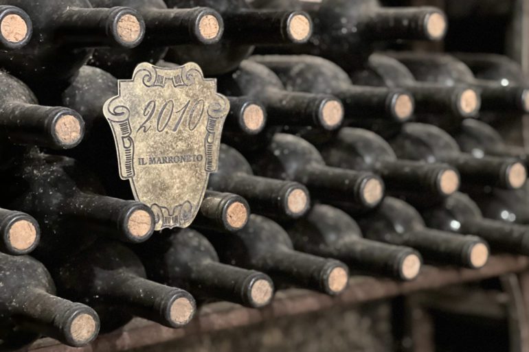 Wine bottles in the cellar of Il Marroneto. ©Kevin Day/Opening a Bottle