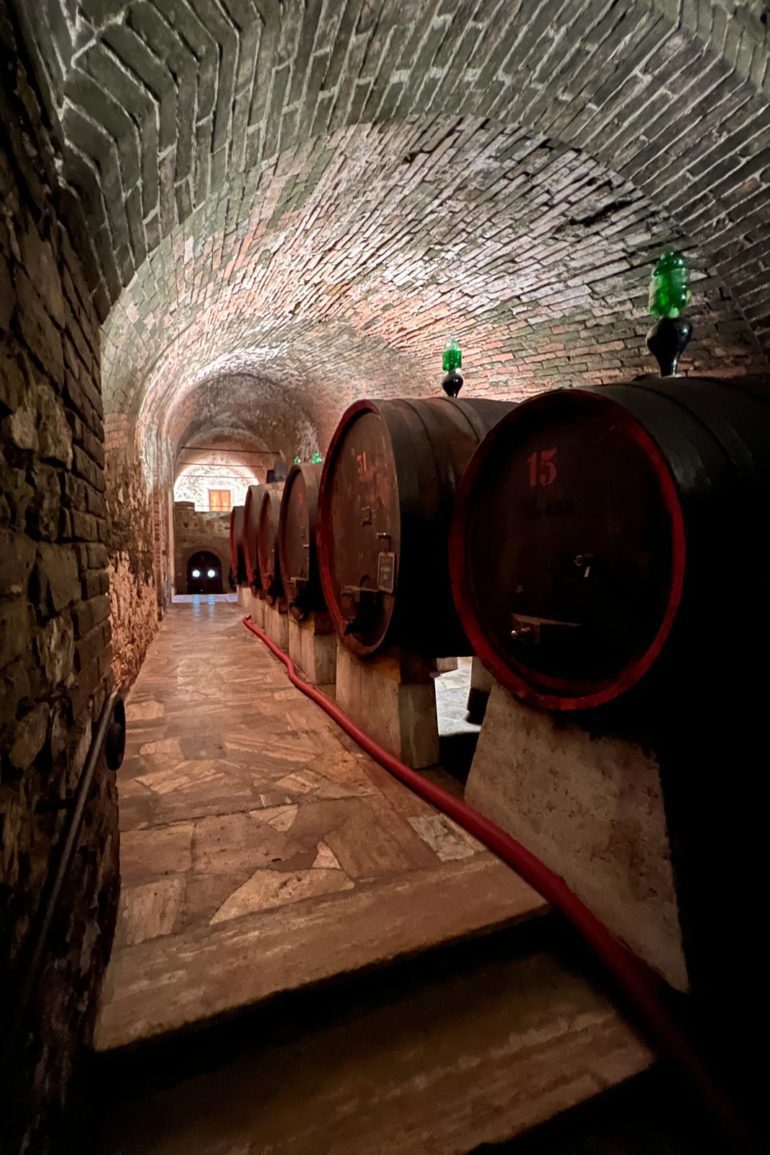 The cellar at Fèlsina is entered through an historic horse stable. ©Kevin Day/Opening a Bottle