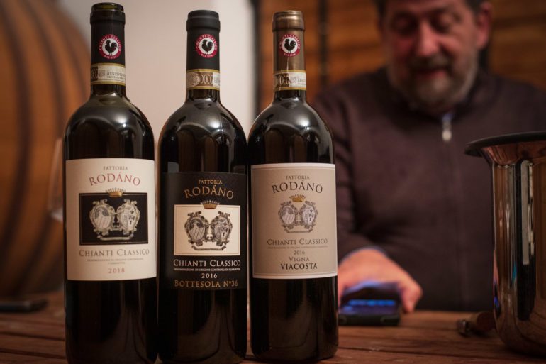 Wines at Rodáno in Castellina in Chianti, Tuscany. ©Kevin Day/Opening a Bottle