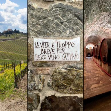 Photo collage of scenes from Chianti Classico wine country. ©Kevin Day/Opening a Bottle