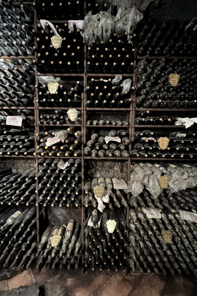 The library of wines at Il Marroneto. ©Kevin Day/Opening a Bottle