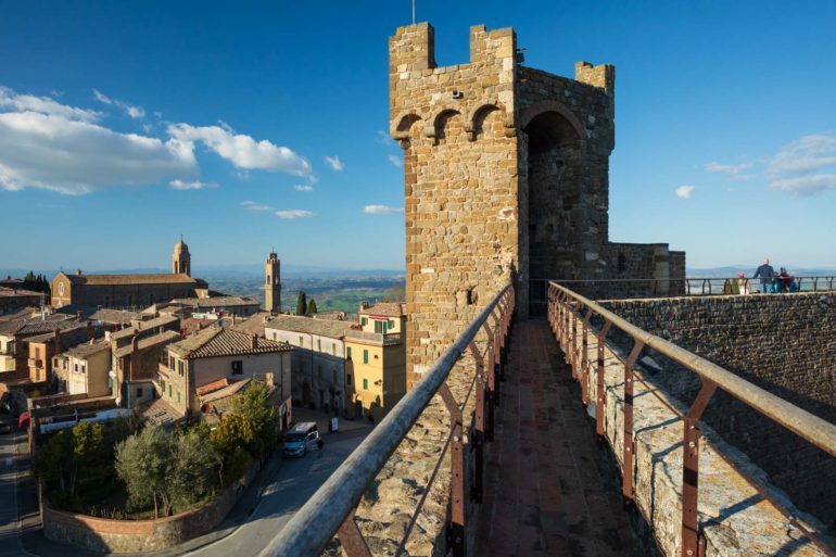 The fortress of Montalcino in southern Tuscany. ©Kevin Day/Opening a Bottle