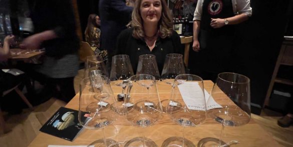 The beginning of the Festa del Chianti Classico dinner at Tavernetta. The glasses would not be empty for long. ©Kevin Day/Opening a Bottle