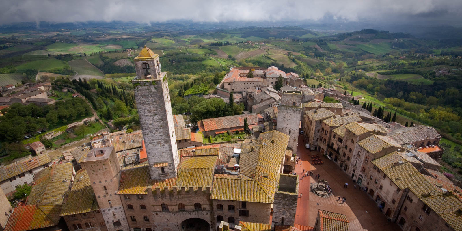 The view from atop Torre Grossa in San Gimignano, Tuscany (Italy). ©Kevin Day/Opening a Bottle