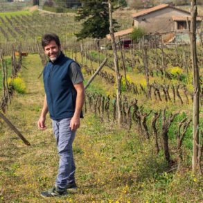 Winemaker Damiano Ciolli in his Cesanese vineyard. ©Kevin Day/Opening a Bottle