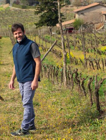 Winemaker Damiano Ciolli in his Cesanese vineyard. ©Kevin Day/Opening a Bottle