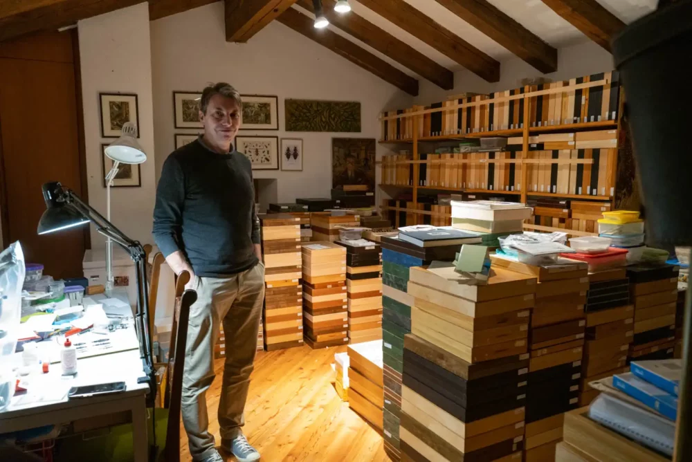 Ivan Rapuzzi and his ground beetle collection.