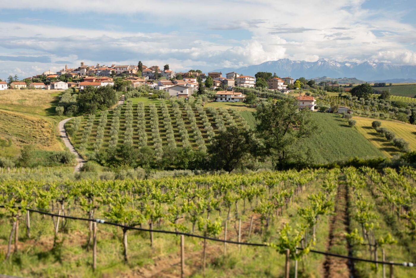 The village of Torano Nuovo and the Apennine Mountains of Abruzzo, Italy.