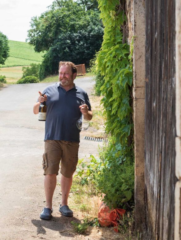 Winemaker Manu Guillot outside his home in Cruzilles, Mâcon, Bourgogne.