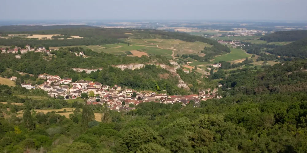 Panorama of Saint-Romain wine village in Burgundy, France.