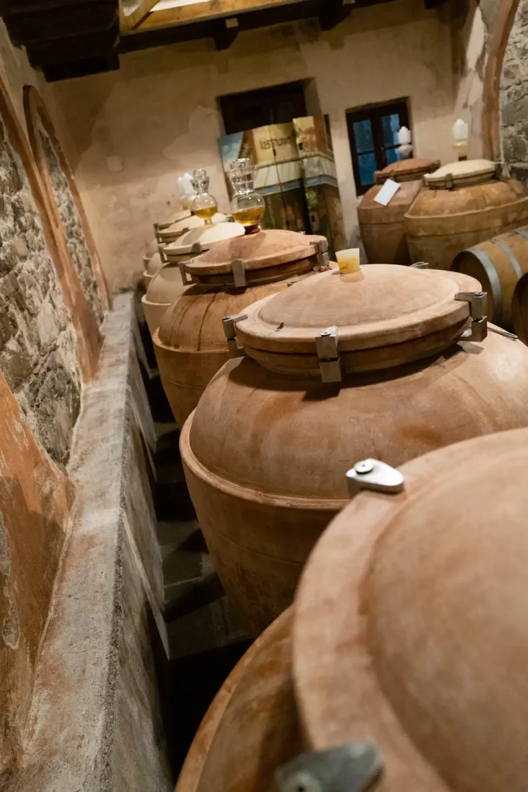 Clay vessels for winemaking in Friuli Venezia-Giulia, Italy.