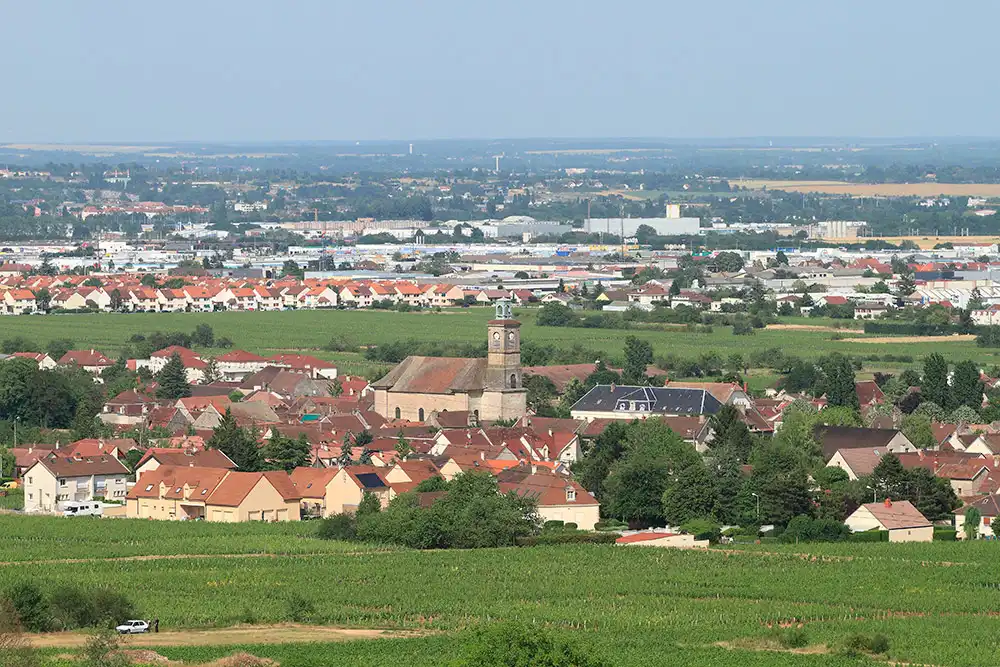 Burgundy Wine Village Marsannay and the suburbs of Dijon.