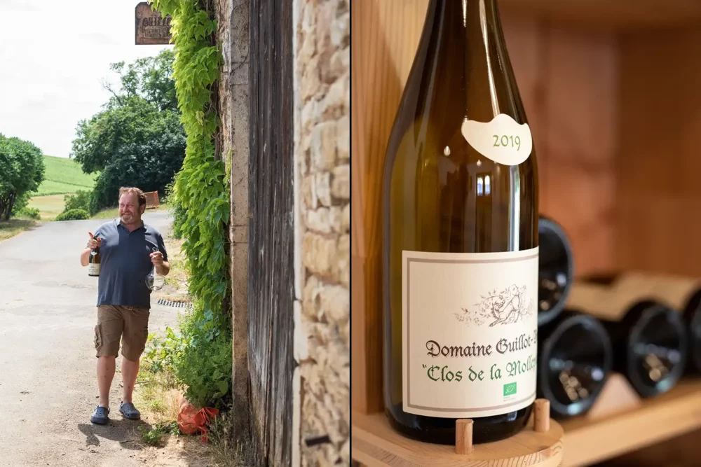 Winemaker Emanuele Guillot and 2019 Domaine Guillot-Broux Clos de la Mollepellier Macon Cruzille