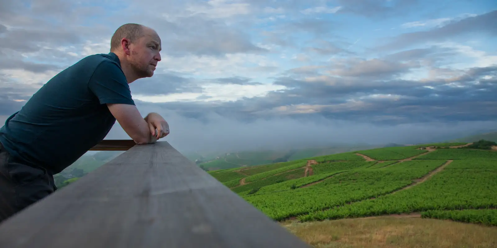 Wine writer Kevin Day in Fleurie, France.