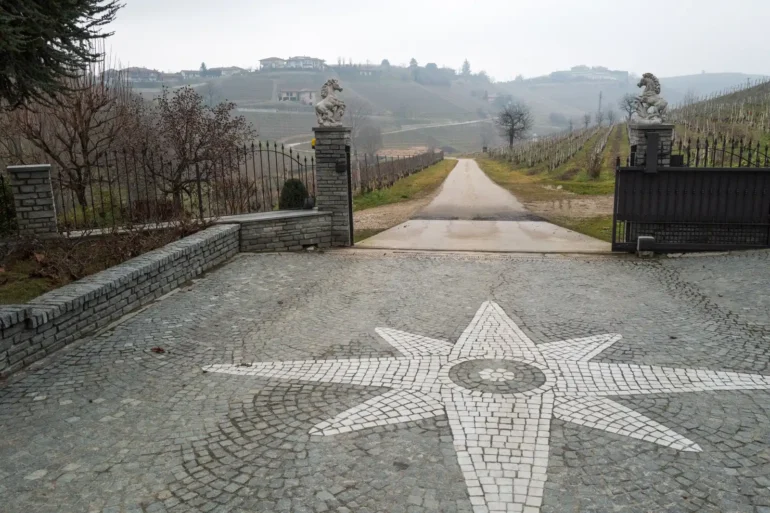 Entrance to Ca del Baio winery in Barbaresco, Italy