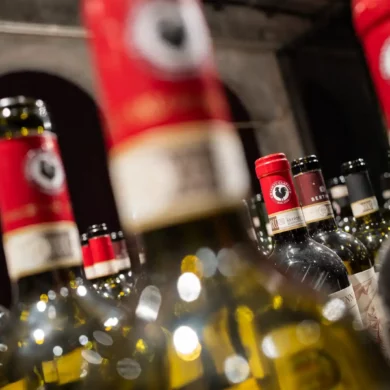 Chianti Classico wine bottles at the Anteprima di Toscana