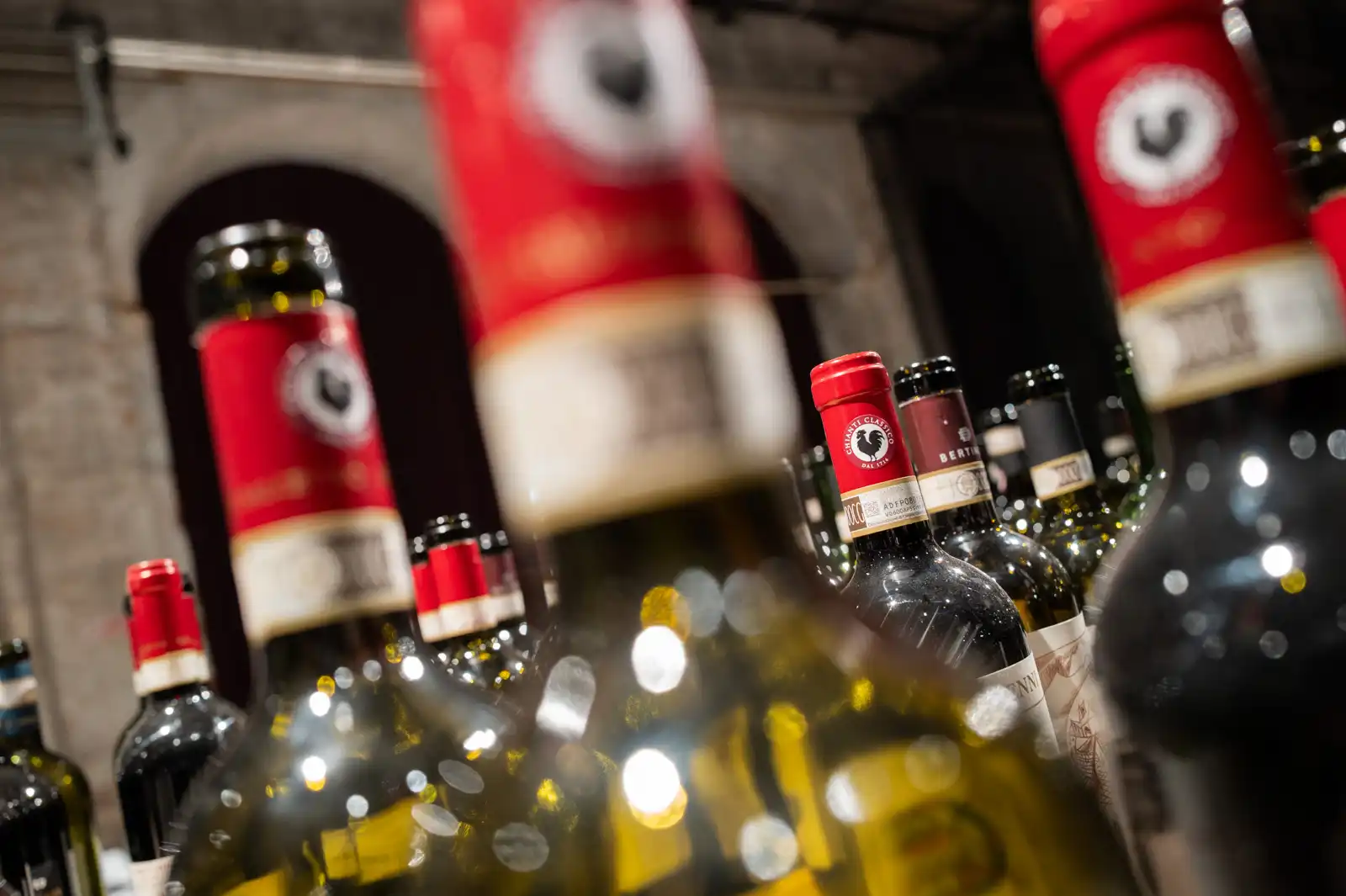 Chianti Classico wine bottles at the Anteprima di Toscana