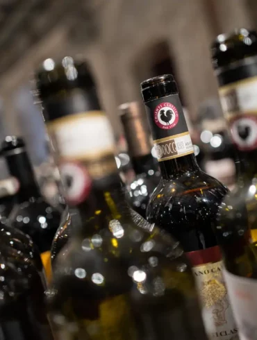 Bottles of Chianti Classico at the annual release of new vintages