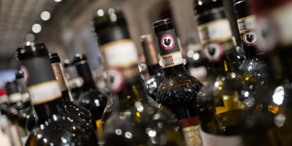 Bottles of Chianti Classico at the annual release of new vintages
