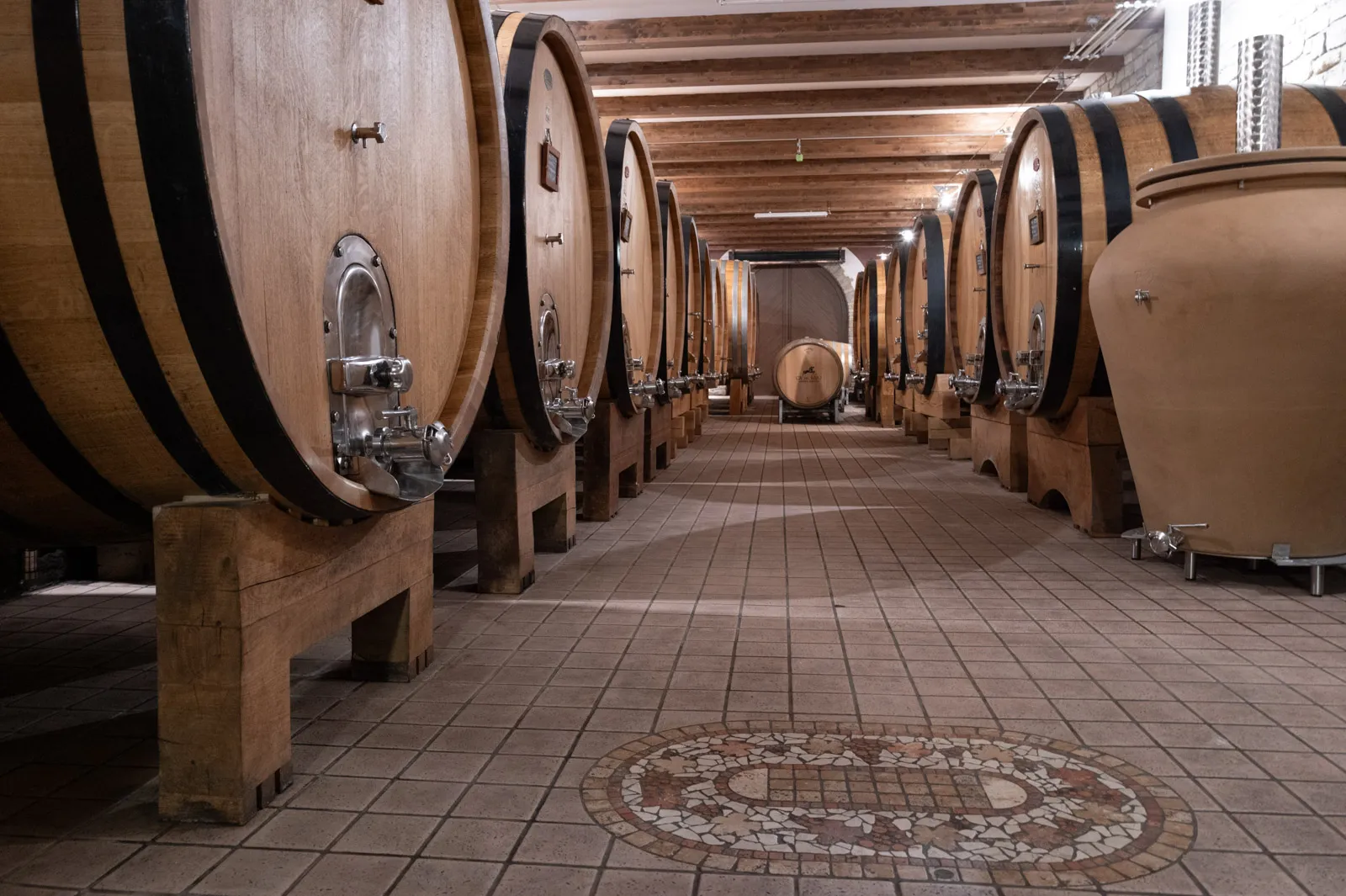The cellar at Ca del Baio in Barbaresco
