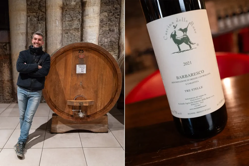 Riccardo Sobrino of Cascina delle Rose and his 2021 Barbaresco Tre Stelle